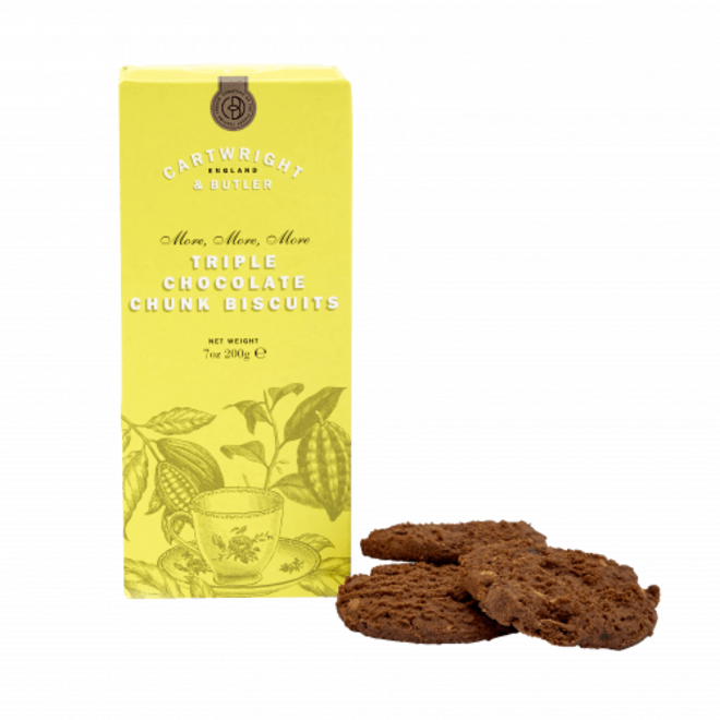 Cartwright & Butler Triple Chocolate Chunk Biscuits in Carton