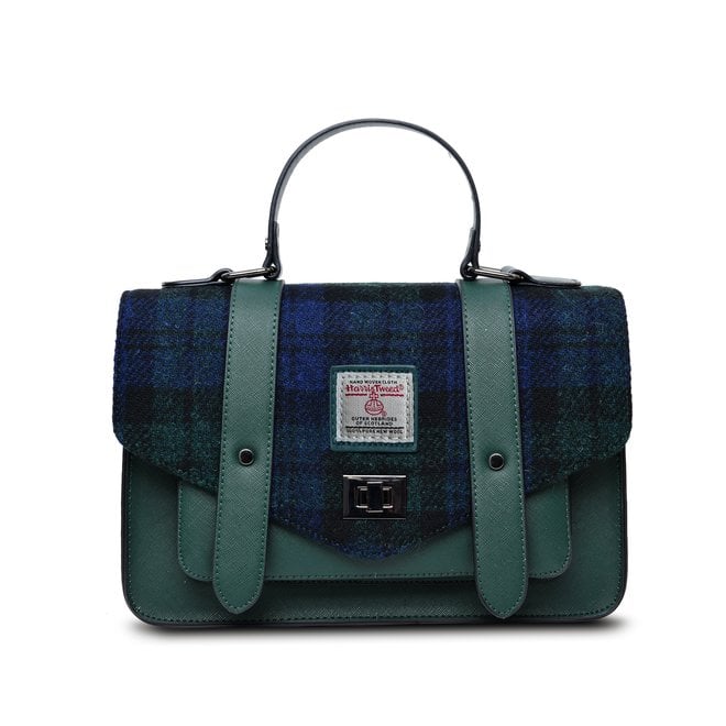 Harris Tweed Black Watch Tartan Large Satchel