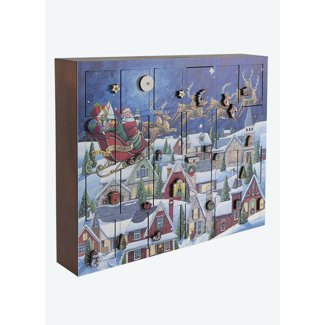Santa's Sleigh Musical Wooden Advent Calendar