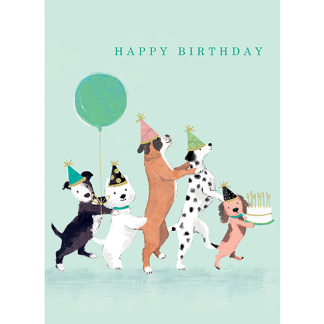 Dog Conga Birthday Card