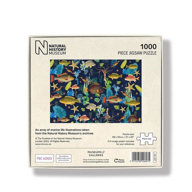 Natural History Museum An Array of Marine Life Illustrations 1000 Piece Puzzle