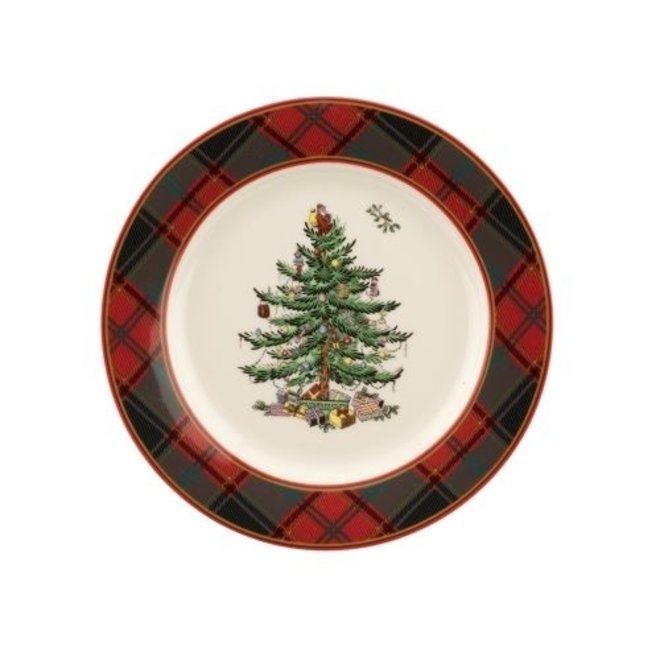 Christmas Tree Tartan Salad Plate