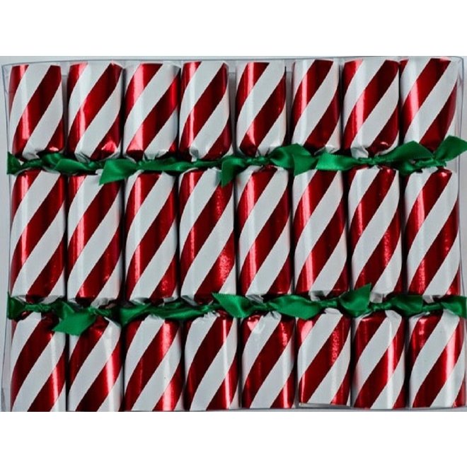 Candy Cane Mini Christmas Crackers (Set of 8)