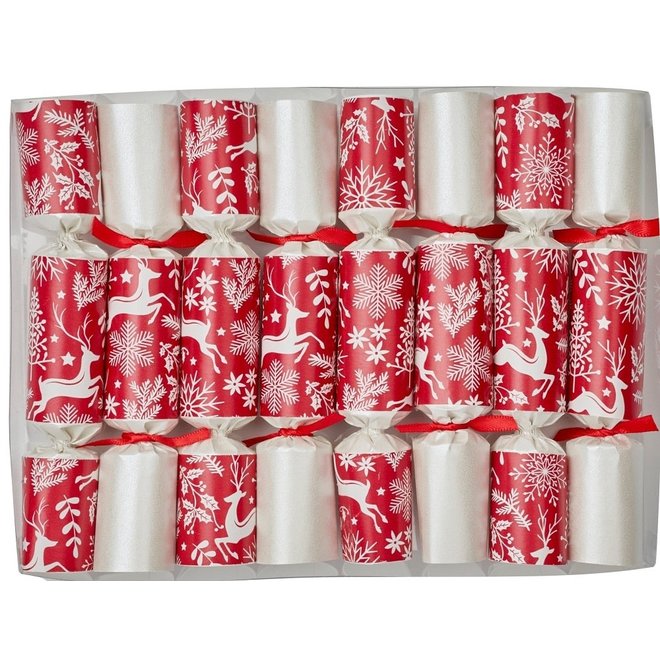 Scandinavian Reindeer Mini Christmas Crackers (Box of 8)