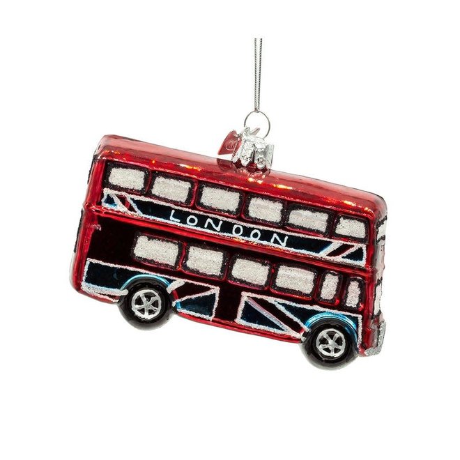 Double Decker Glass Ornament