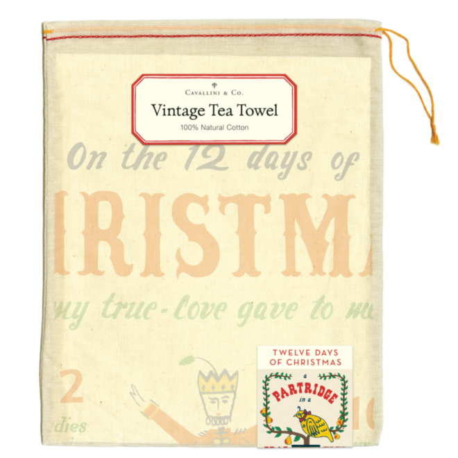 Twelve Days of Christmas Tea Towel