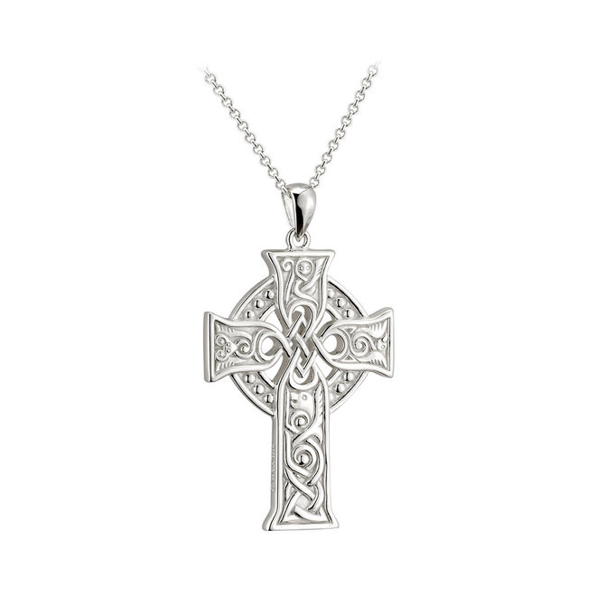 Four Apostles Large Celtic Cross Pendant Necklace