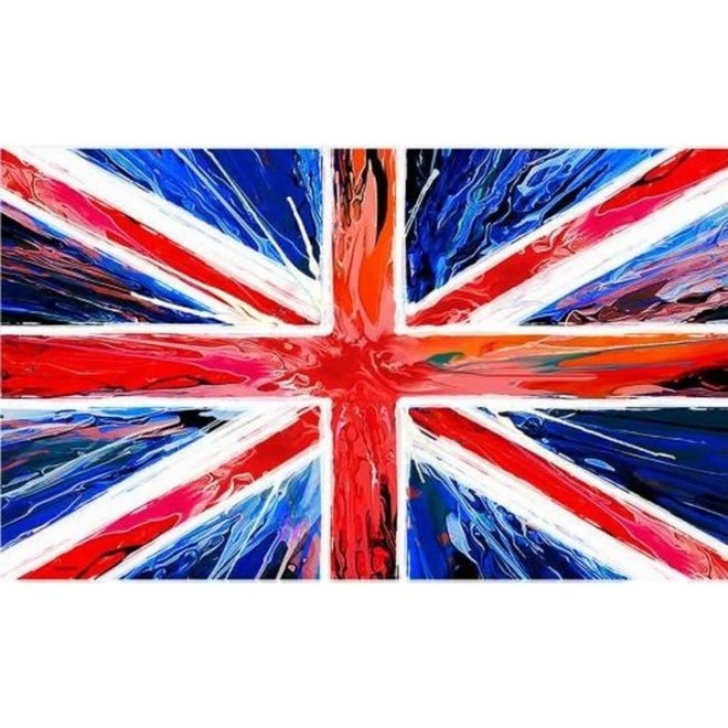 Union Jack Spin Painting Tea Towel