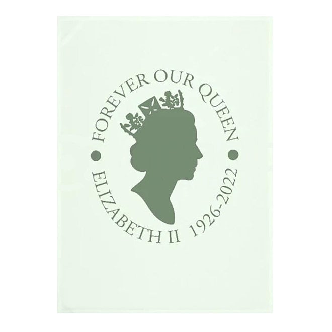 Forever Our Queen Emblem Mint Tea Towel