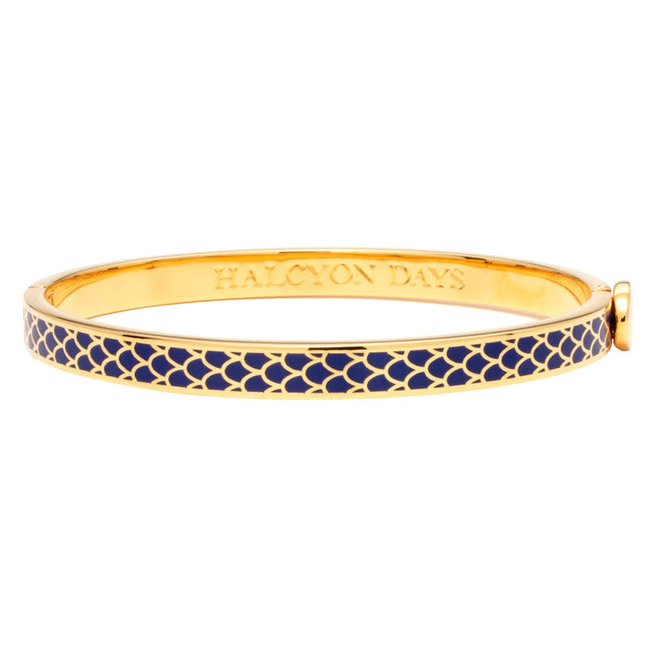 Salamander Deep Cobalt & Gold Hinged Skinny Bangle