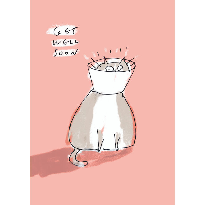 Cone Cat Get Well Card
