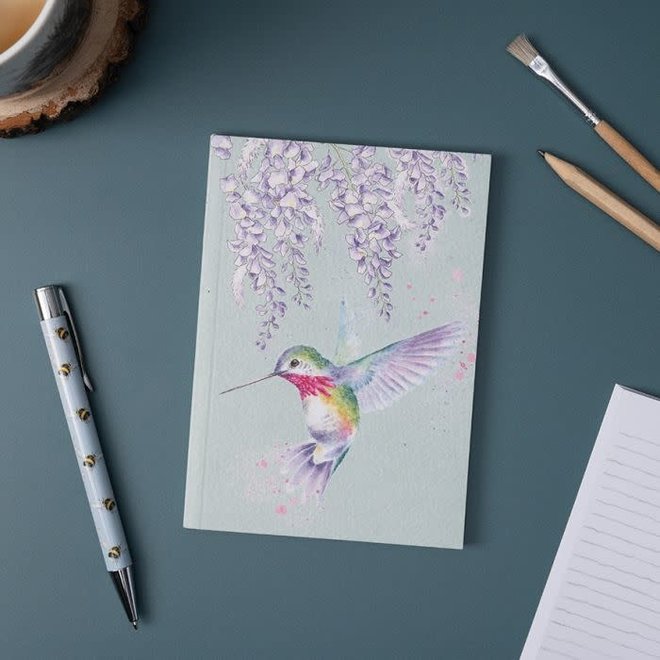 'Wisteria Wishes' Hummingbird Small A6 Notebook