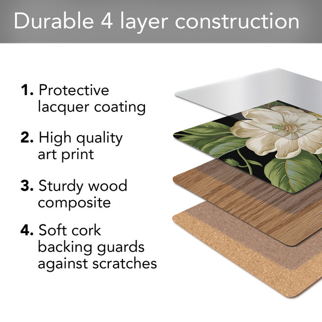 Garden Images Black Coasters