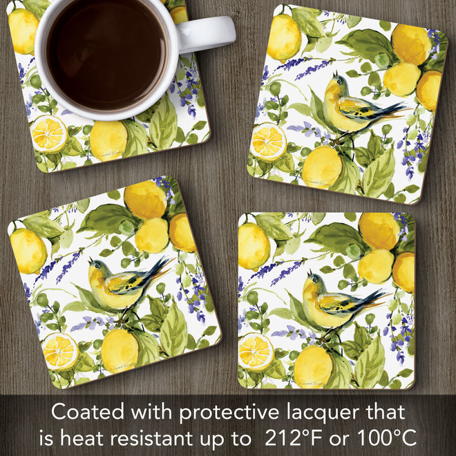 Watercolor Lemons Coasters