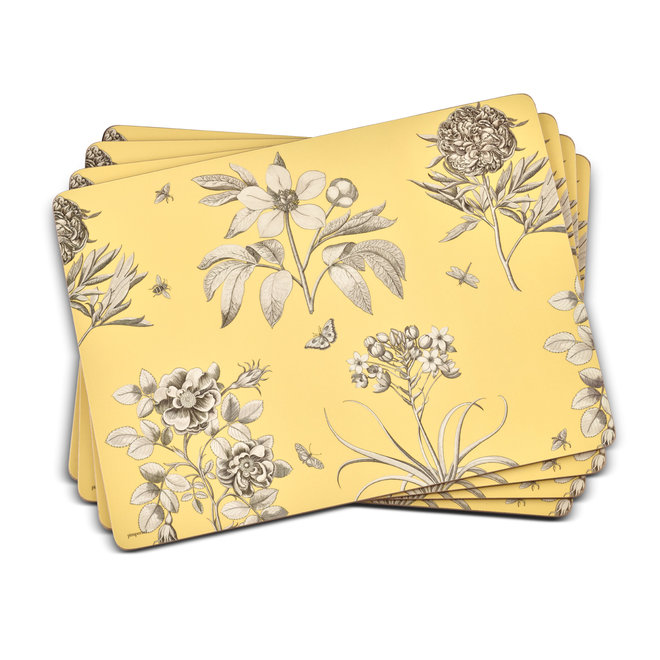 Pimpernel Etchings & Roses Yellow Placemats
