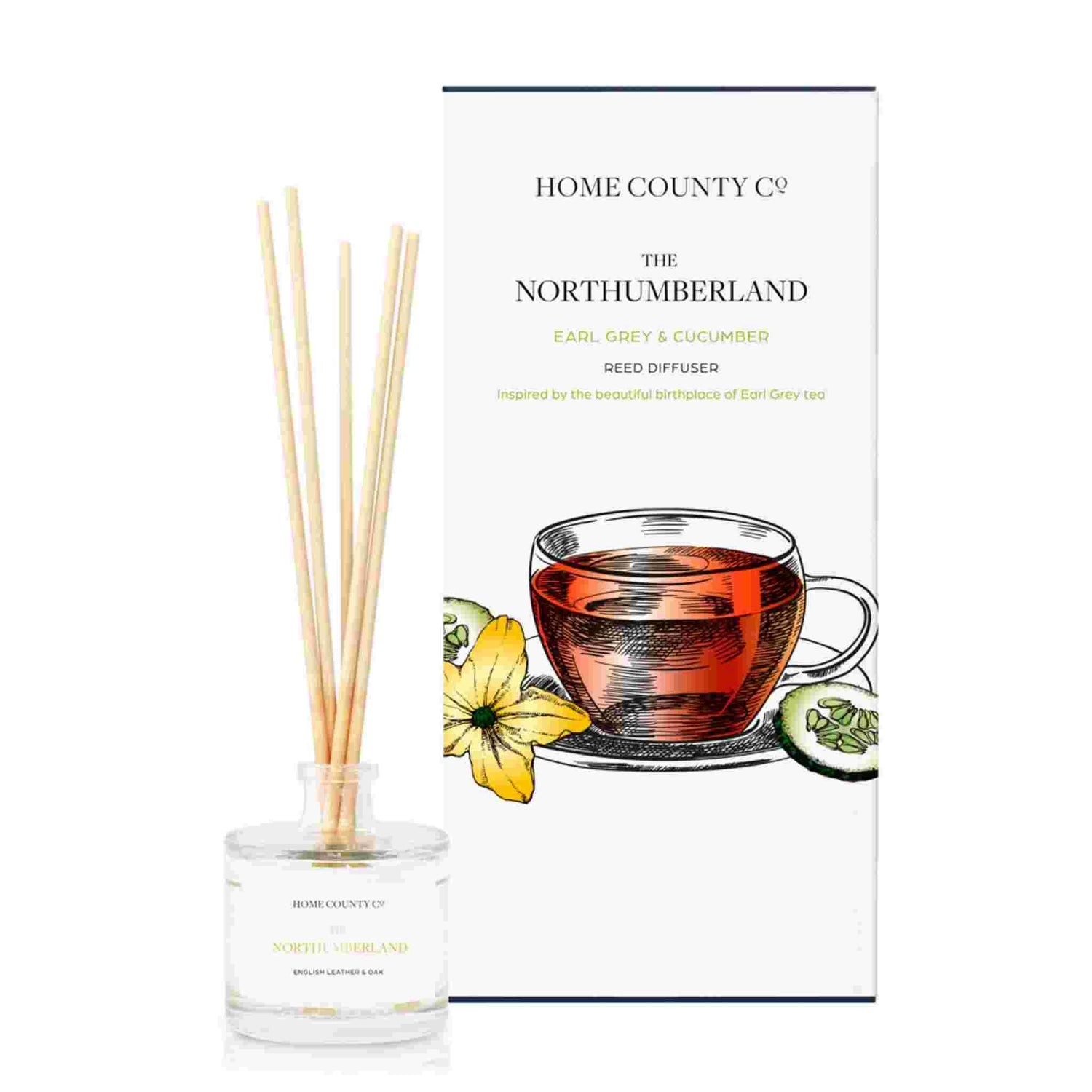 Home Candle Co Northumberland Earl Grey & Cucumber Reed Diffuser 100ml