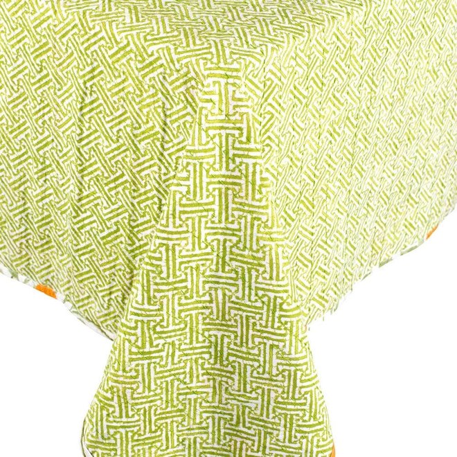 Orange Grove Reversible Fabric Tablecloth