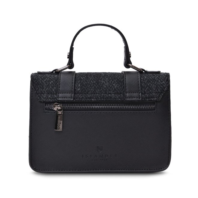 Harris Tweed Black Herringbone Mini Satchel