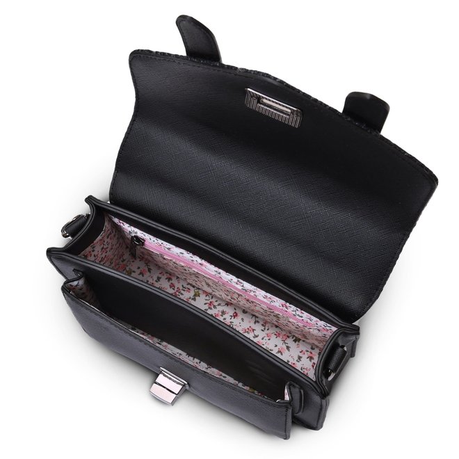 Harris Tweed Black Herringbone Mini Satchel
