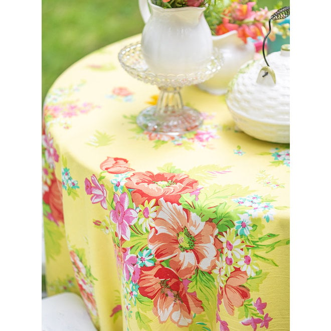 Charming Sunshine Round Tablecloth, 88"