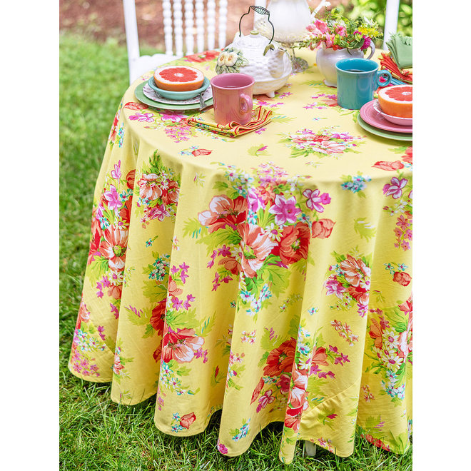 Charming Sunshine Round Tablecloth, 88"