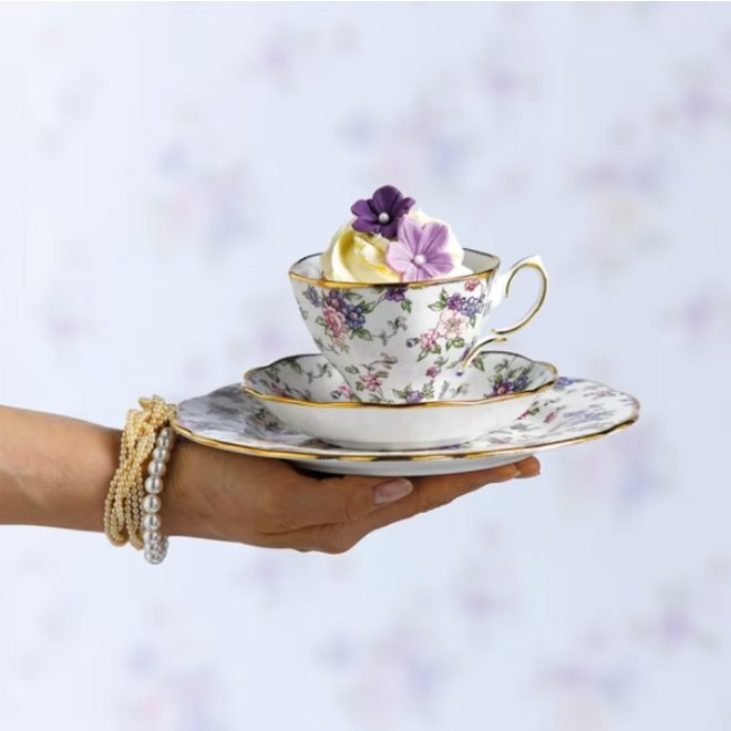 100 Years 1940-English Chintz (Teacup, Saucer & Plate)