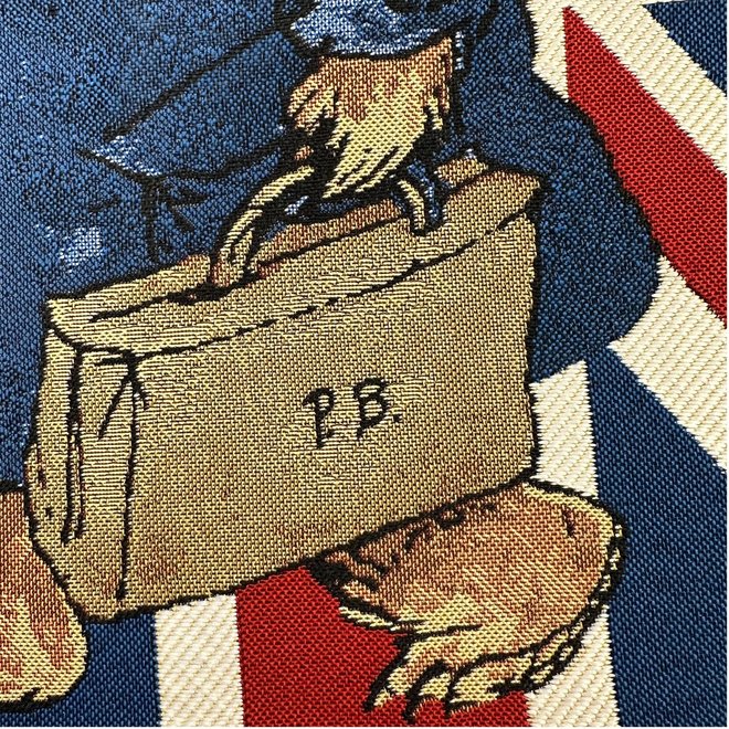 Paddington on Union Jack with Marmalade Flat Tote Bag