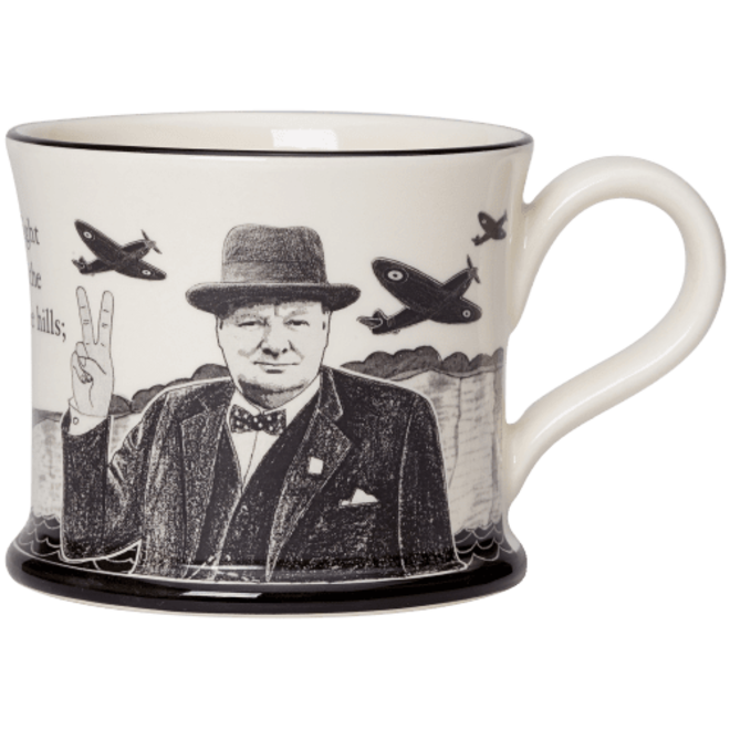 Moorland Pottery Winston Churchill Never Surrender Mug