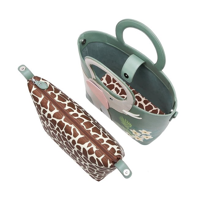 Animal Park Elephant Motif Cut-Out Handle Tote