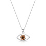 Sunflower Lucky Eye Silver Pendant Necklace