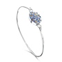 Forget-Me-Not Oval Silver Bangle