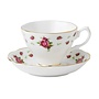 New Country Roses White Teacup & Saucer