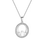 Round Claddagh Sterling Silver & Cubic Zirconia Pendant Necklace