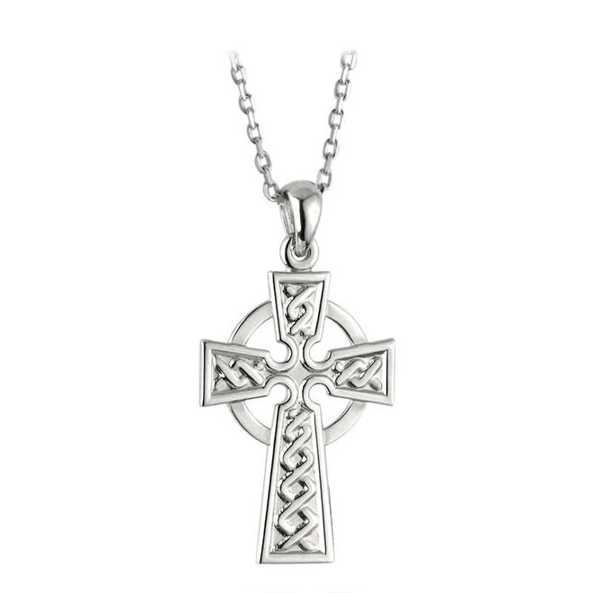 Small Celtic Cross Sterling Silver Pendant Necklace