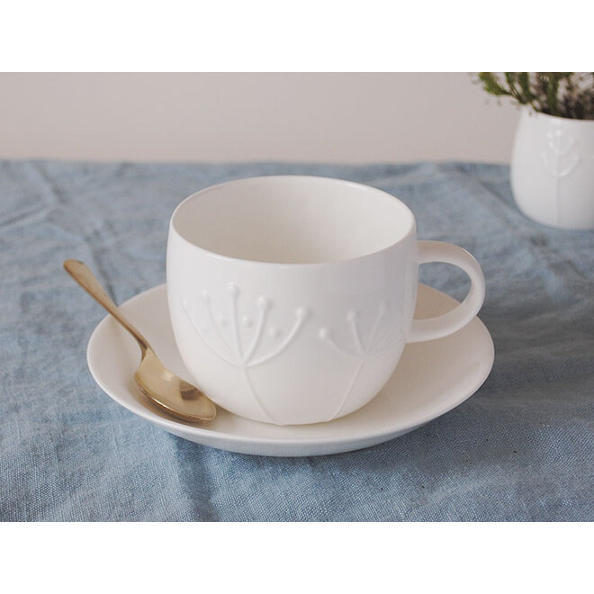 Plum Sprig Teacup & Saucer