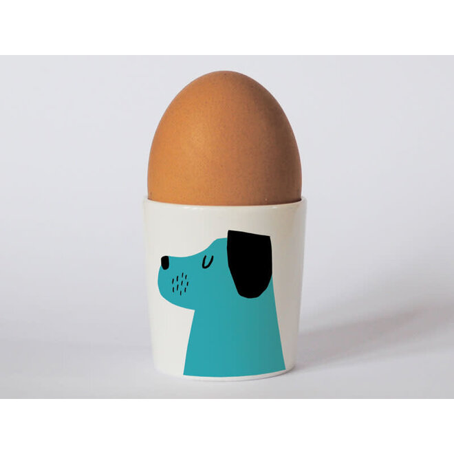 Happiness Egg Cup (Turquoise Dog)