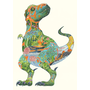 Watercolor Tyrannosaurus  Rex  Greeting Card