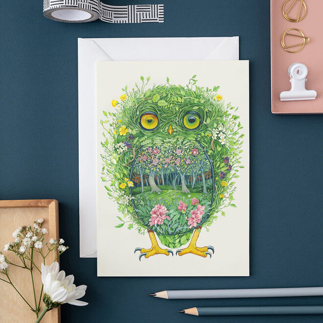 Watercolor Owl from the Wild Wood Greeting Card