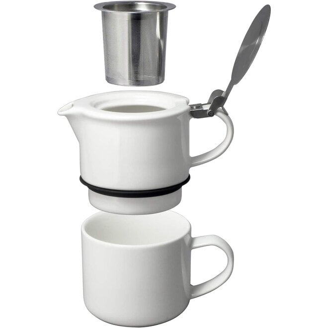 Forlife Tea for One with Extra Fine Tea Infuser (White}