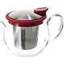 Forlife Bola Glass Teapot with Basket Infuser (Red)