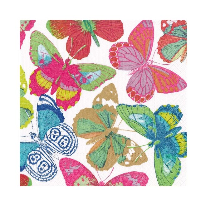 Bright Butterflies Paper Luncheon Napkins
