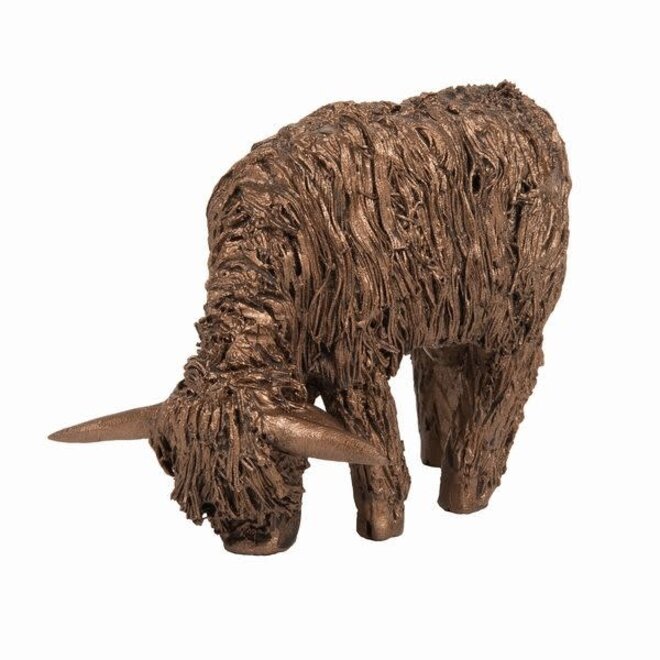 Fiona Highland Cow Grazing Miniature Sculpture