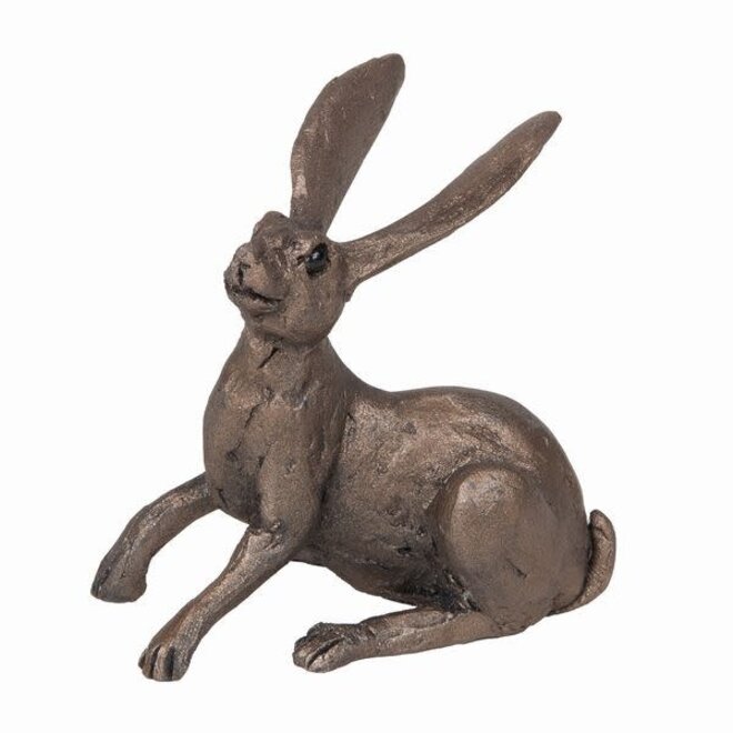 Frith Joe Hare Crouching Miniature Bronze Sculpture