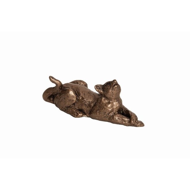 Frith Tibbles Cat Stretching Miniature Bronze Sculpture