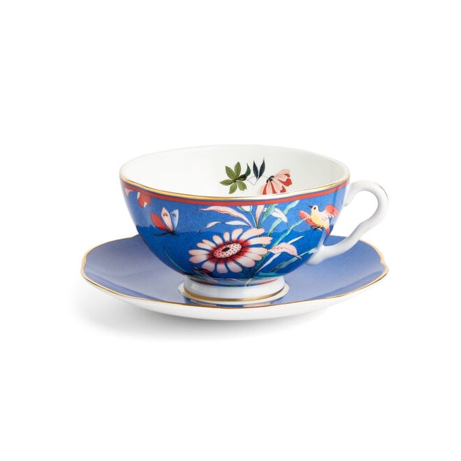 Wedgwood Butterfly Bloom Blue Peony Teacup & Saucer