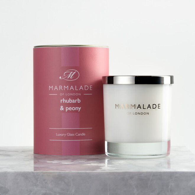 Rhubarb & Peony Glass Candle