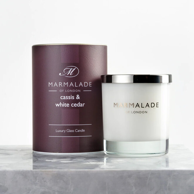 Marmalade of London Cassis & White Cedar Glass Candle British Isles