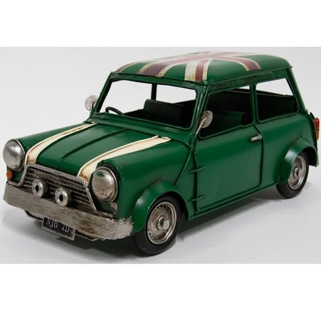 Vintage Transport Green Classic Mini Cooper Model