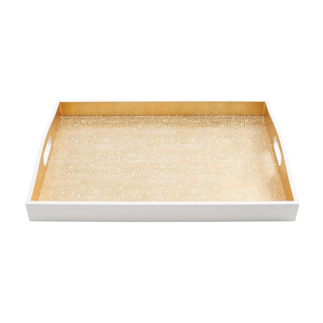 Pebble Gold Lacquer Large Rectangle Tray