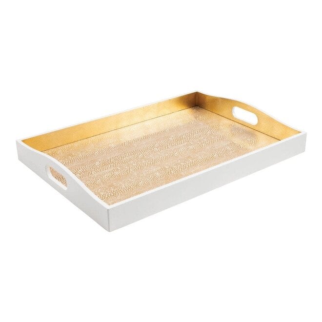 Pebble Gold Lacquer Large Rectangle Tray